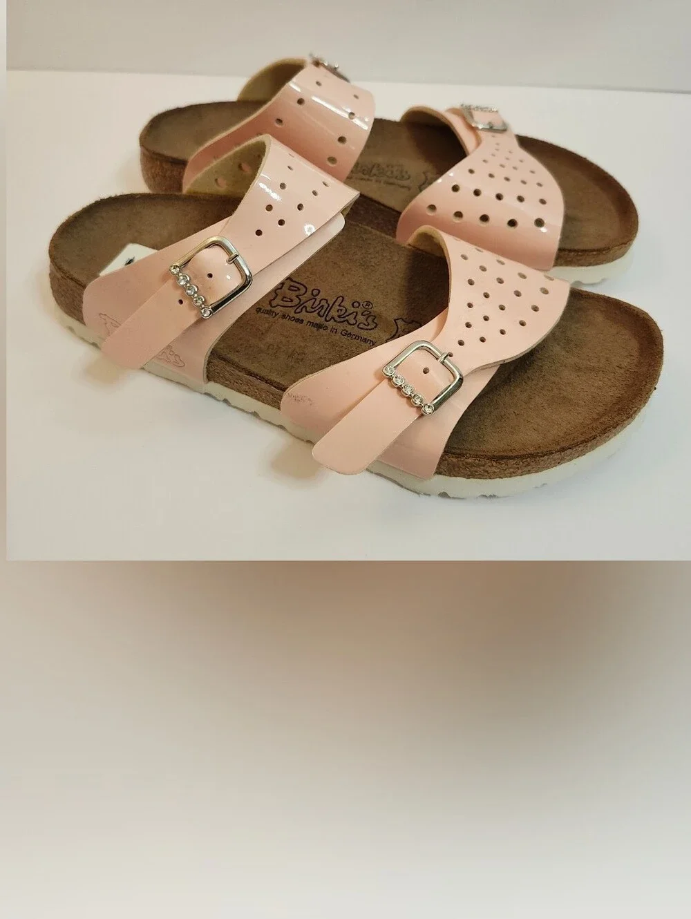 BIRKI'S by Birkenstock Freeport Patent Perforated Light Pink Sandal Wms 6US/37EU